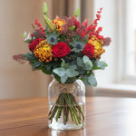 All I Want For Christmas- Festive Red Flower Bouquet