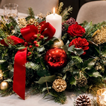 Small Christmas Table Centrepiece - Festive Red