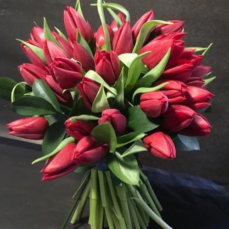 Christmas Delight Ruby Red Tulip Bouquet